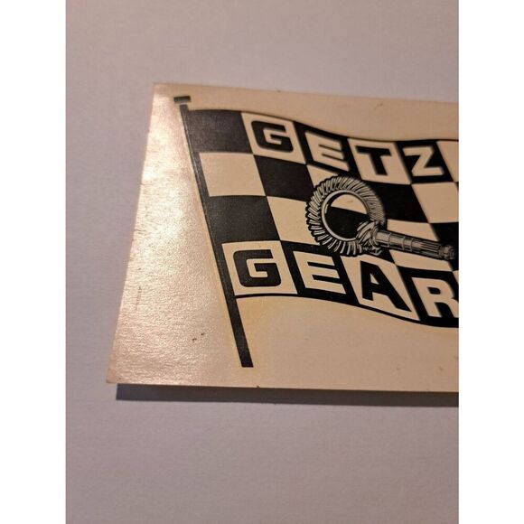 Vintage RARE Original 60s Getz Geared Checkered Flag Water Slide Decal Race - Picture 3 of 4
